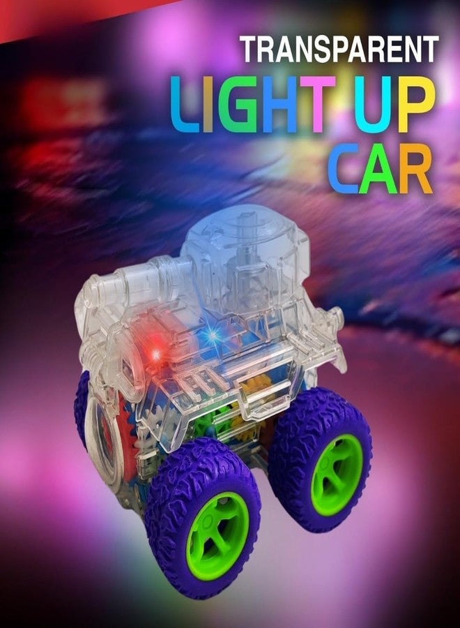 بلس بوينت دبابة صغيرة شفافة من PLUSPOINT، مزودة بإضاءة وتروس قابلة للدوران 360 درجة، لعبة ميكانيكية تحاكي التروس، هدية مثالية للأطفال من الجنسين في أعياد الميلاد، لعبة مركبة عسكرية تعمل بالاحتكاك للأطفال من الجنسين. - Image 4